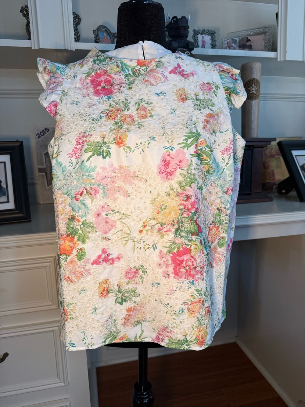 NWT Sugarlips Sommerset Eyelet Daniela Trapeze Ruffle Top - Size XS